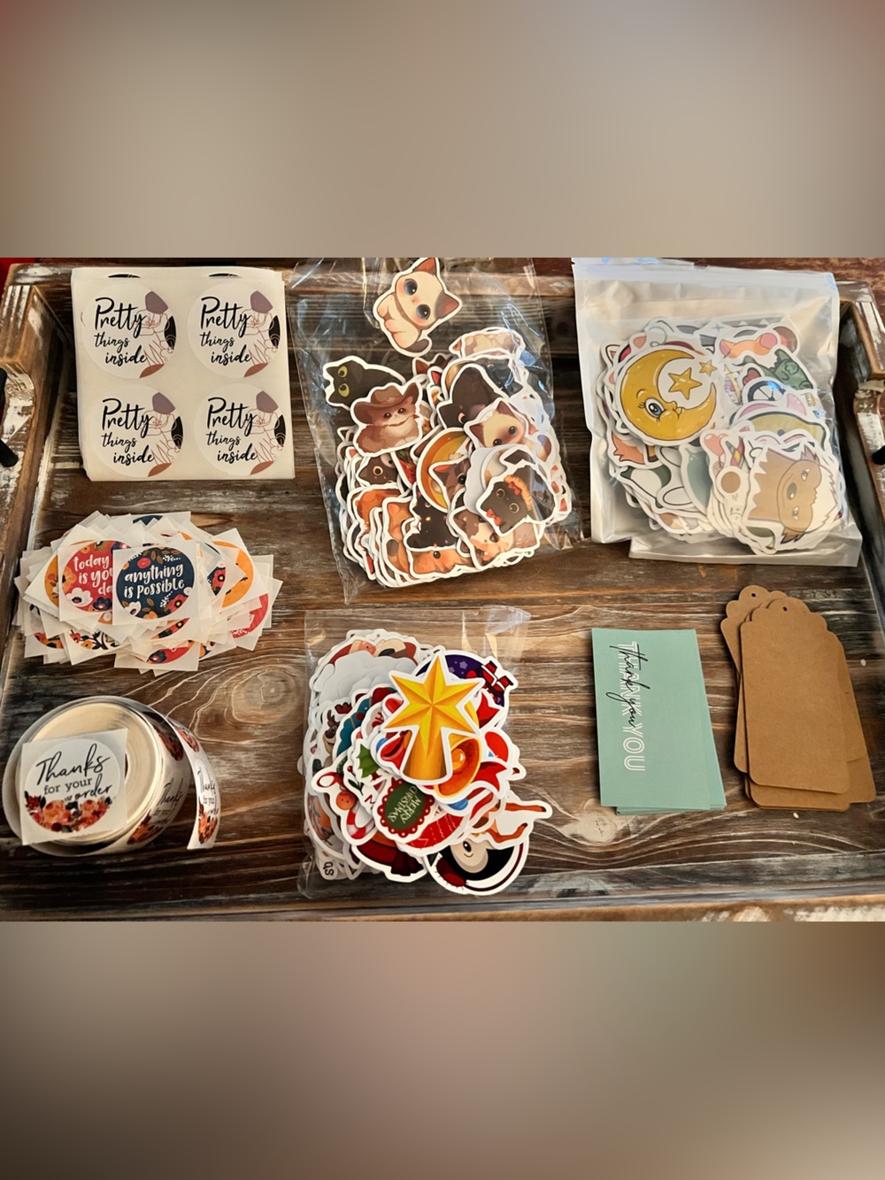 Large assortment of stickers, thank you stickers, etc